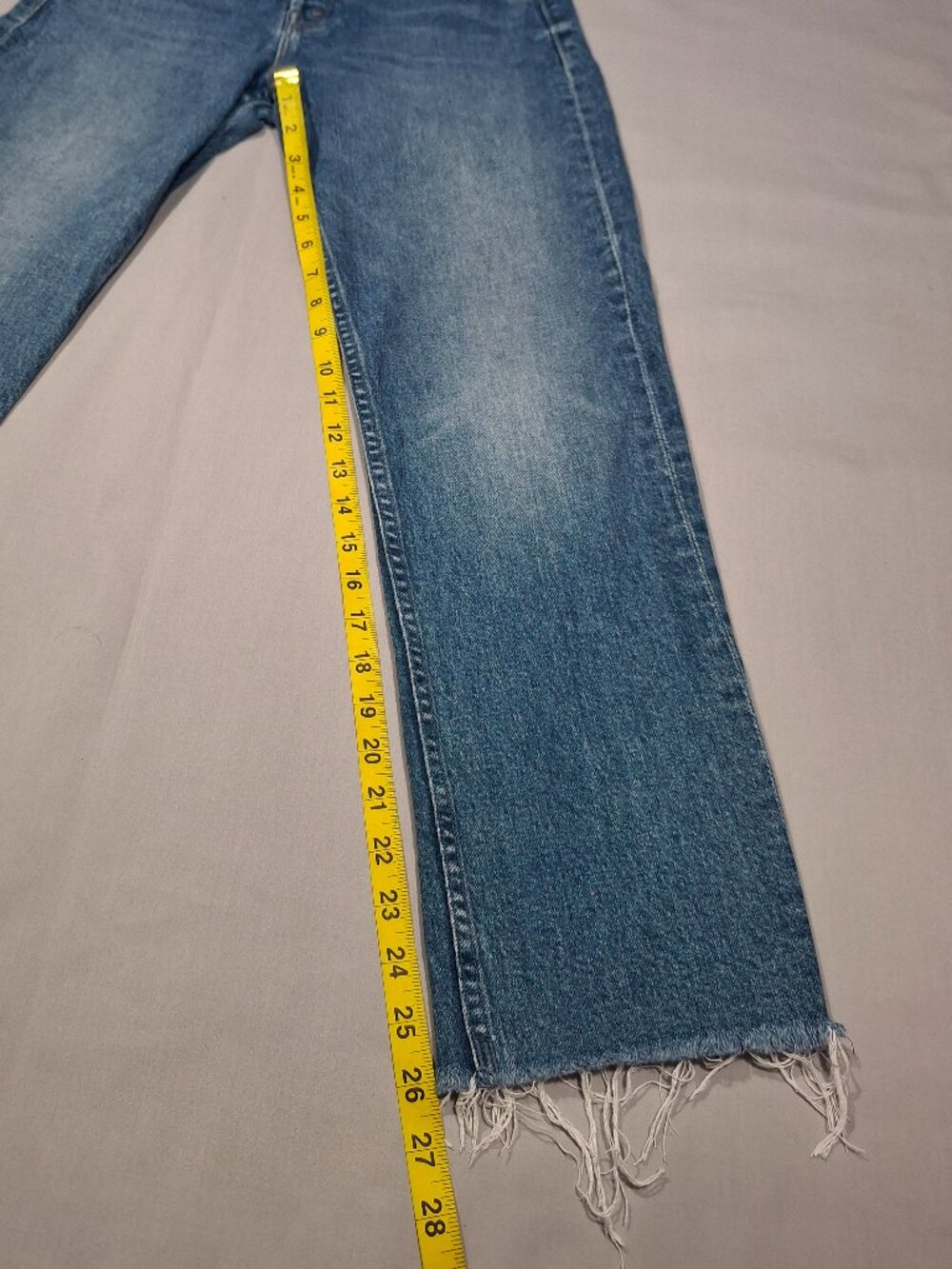 MOTHER Tomcat Ankle Fray Jeans Arigato Mr Roboto High Rise Straight | Size 29 - Picture 11 of 15